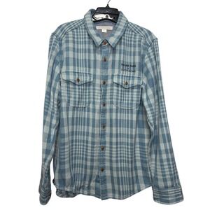 Outerknown X Malibu Farm Mens M/M Plaid Blanket Shirt Long Sleeve Organic Cotton